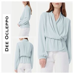 DEE OCLEPPO Margot Faux Wrap Peplum 
Blouse